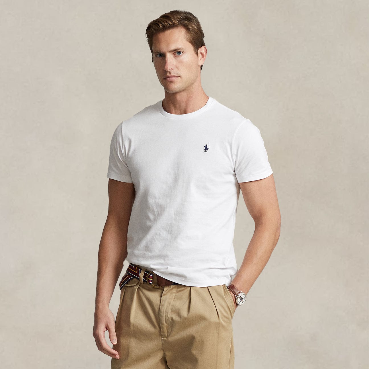 POLO RALPH LAUREN T-Shirt Custom Slim-Fit Bianco