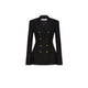 Giacca doppiopetto in tecno grain de Poudre Nero 05067127 555 NERO PHILOSOPHY