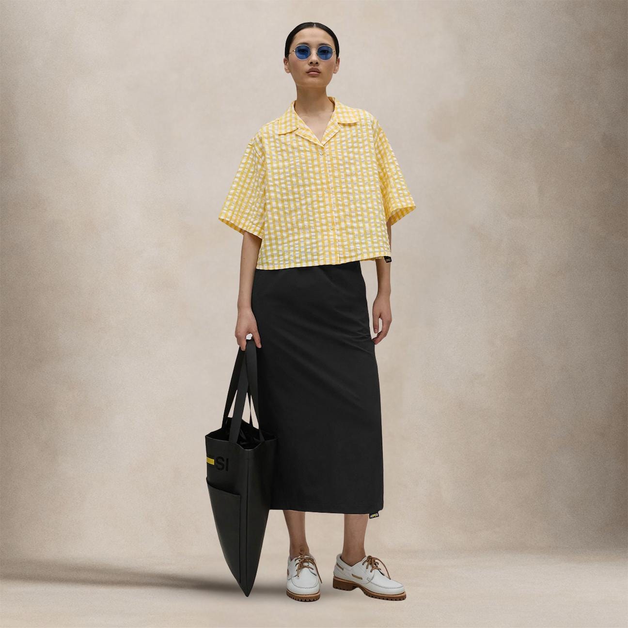 ASPESI Borsa Tote bag in Nylon Tecnico Nero