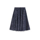 ASPESI Gonna in chambray di cotone Japan Animalier Blue