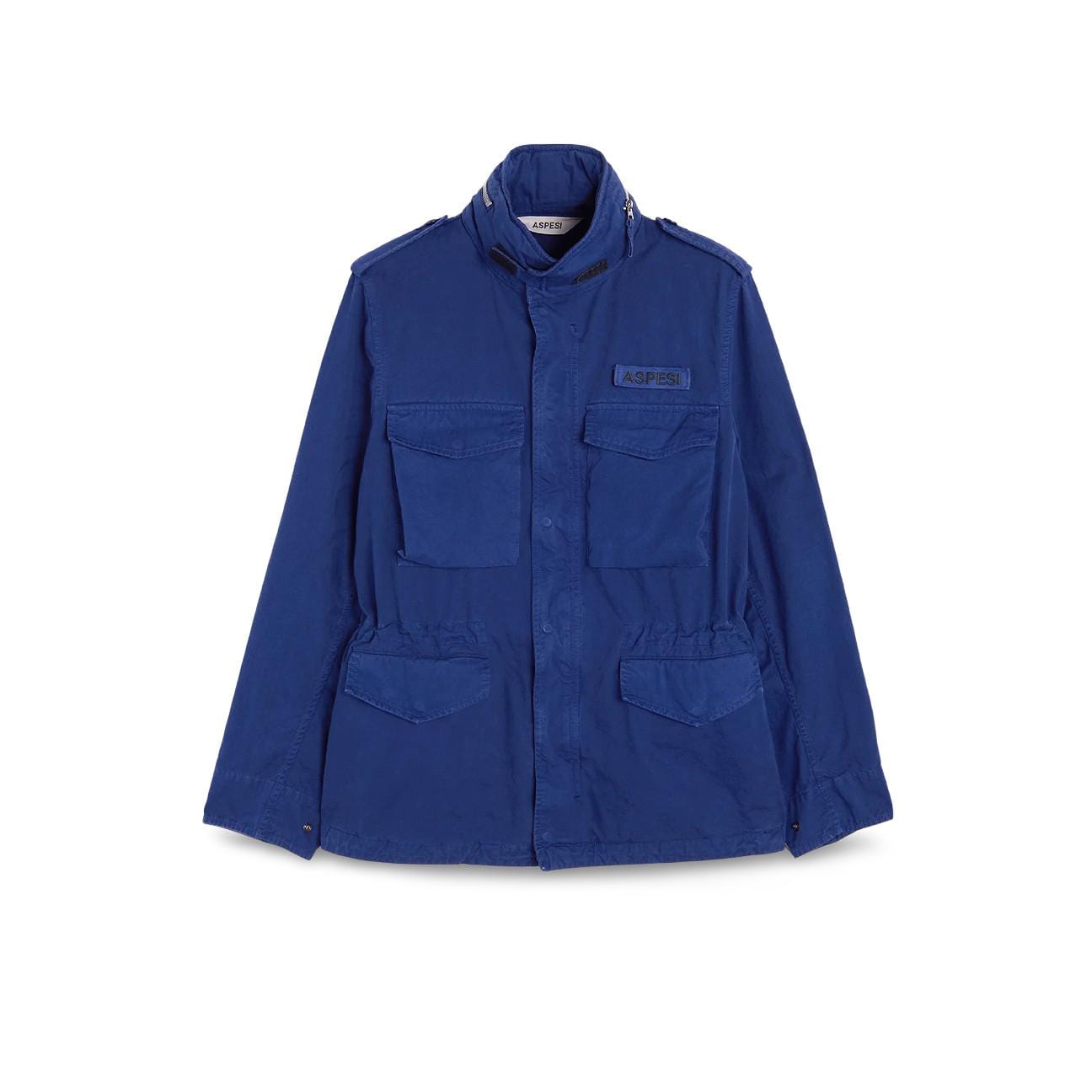 ASPESI Mini Field Jacket uomo in gabardina di cotone Bluette