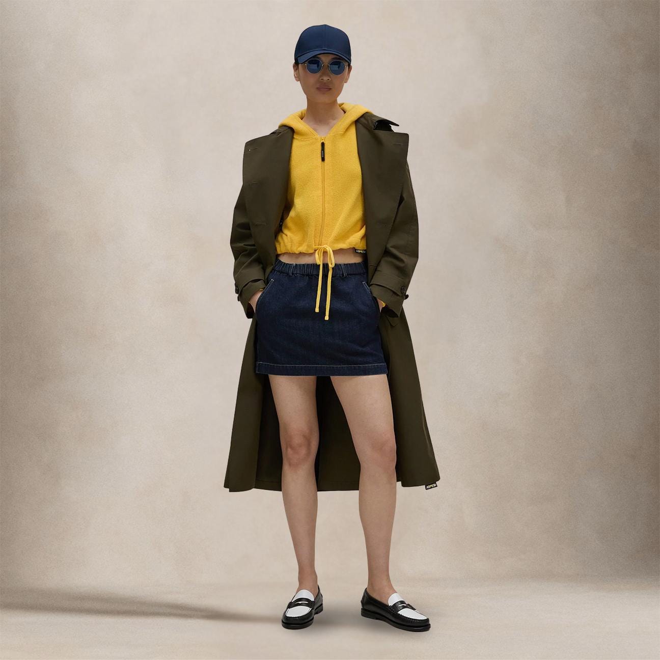 ASPESI Trench doppiopetto donna in twill di nylon Bronze