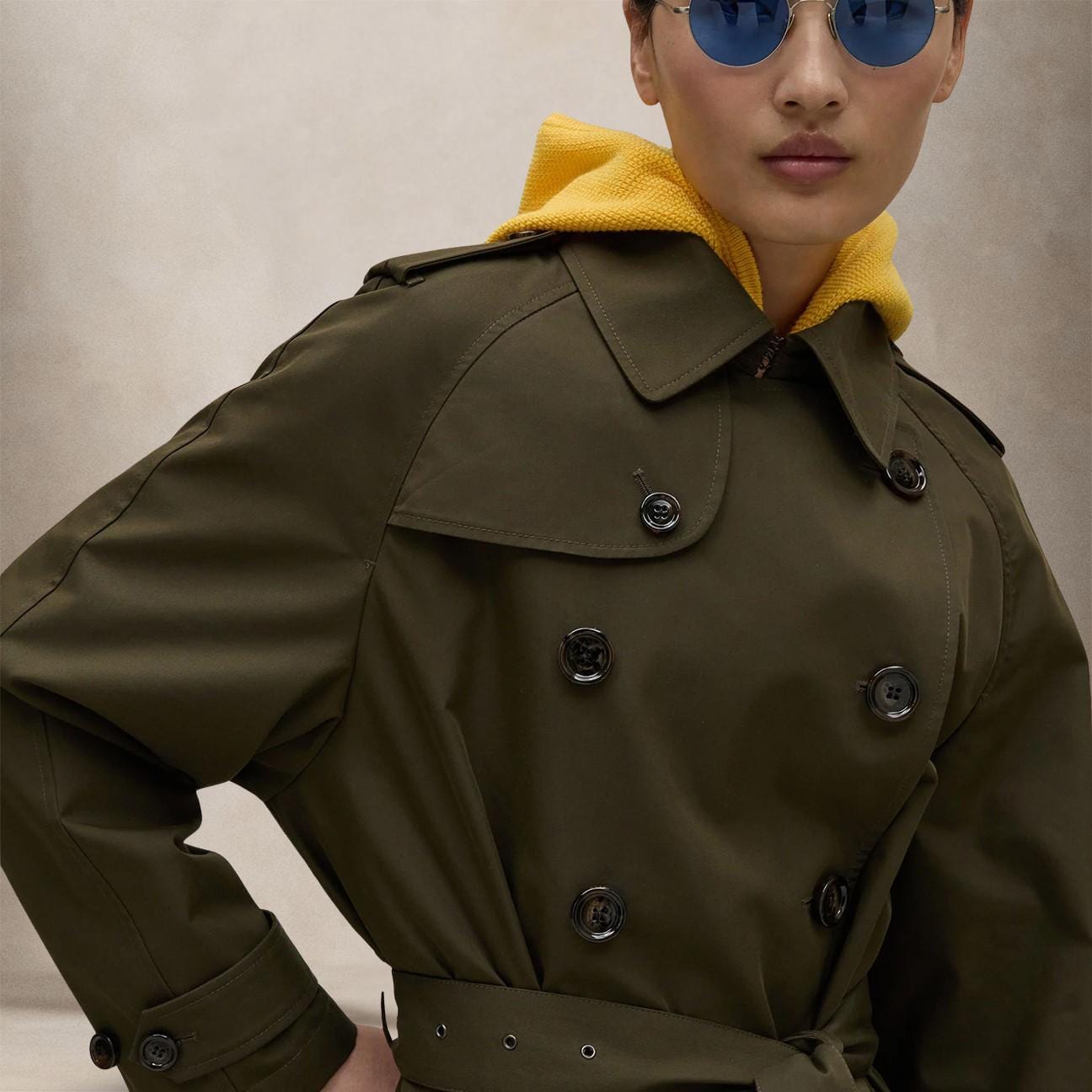 ASPESI Trench doppiopetto donna in twill di nylon Bronze