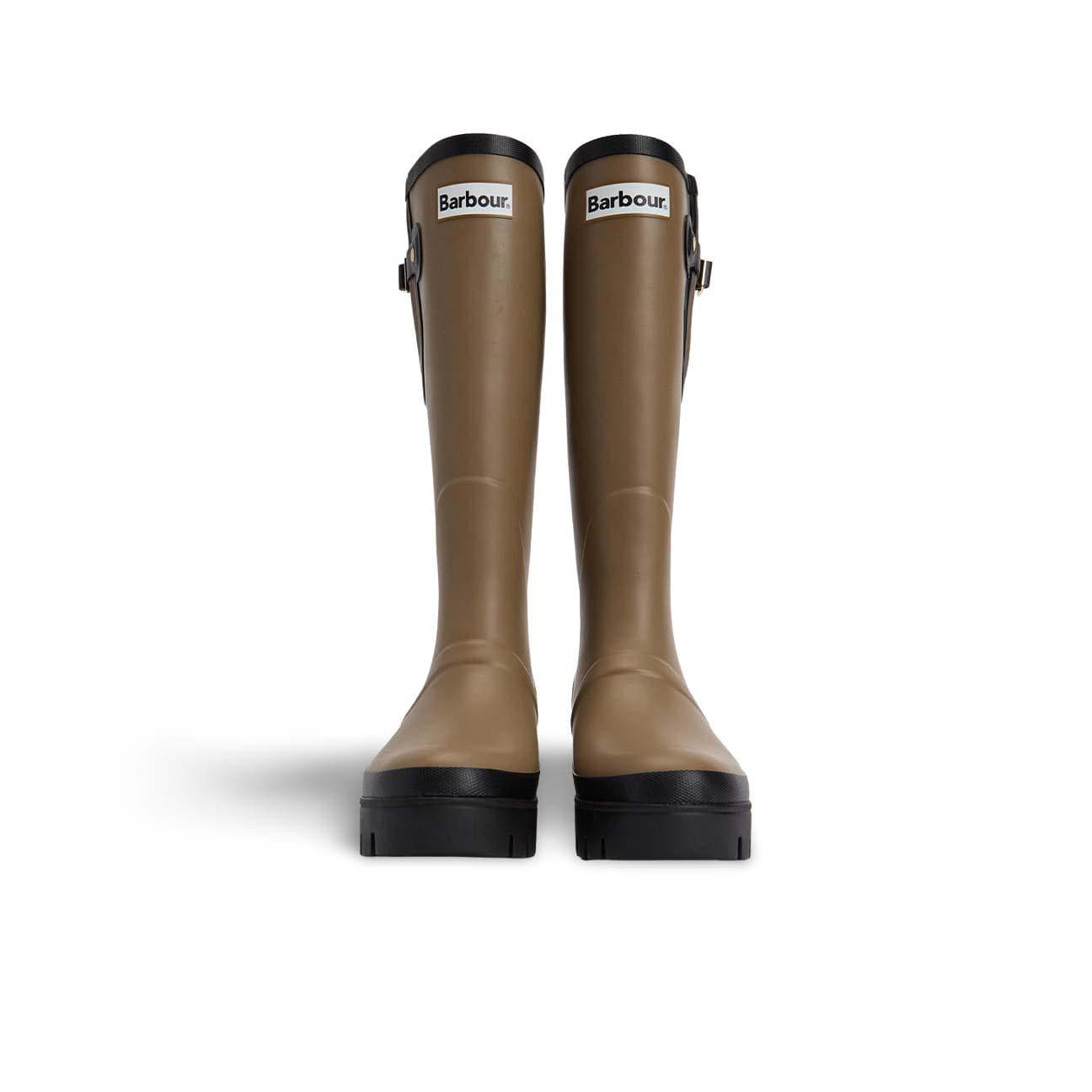 BARBOUR Stivali donna in gomma Leighton Military Brown