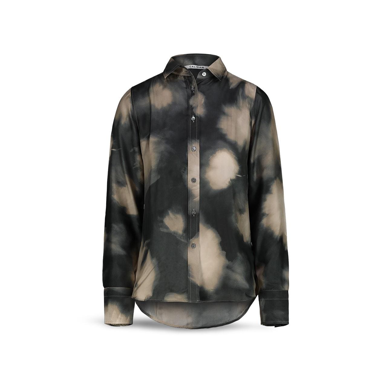 CALIBAN Camicia donna in seta Grigio e Beige