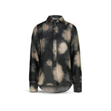 CALIBAN Camicia donna in seta Grigio e Beige
