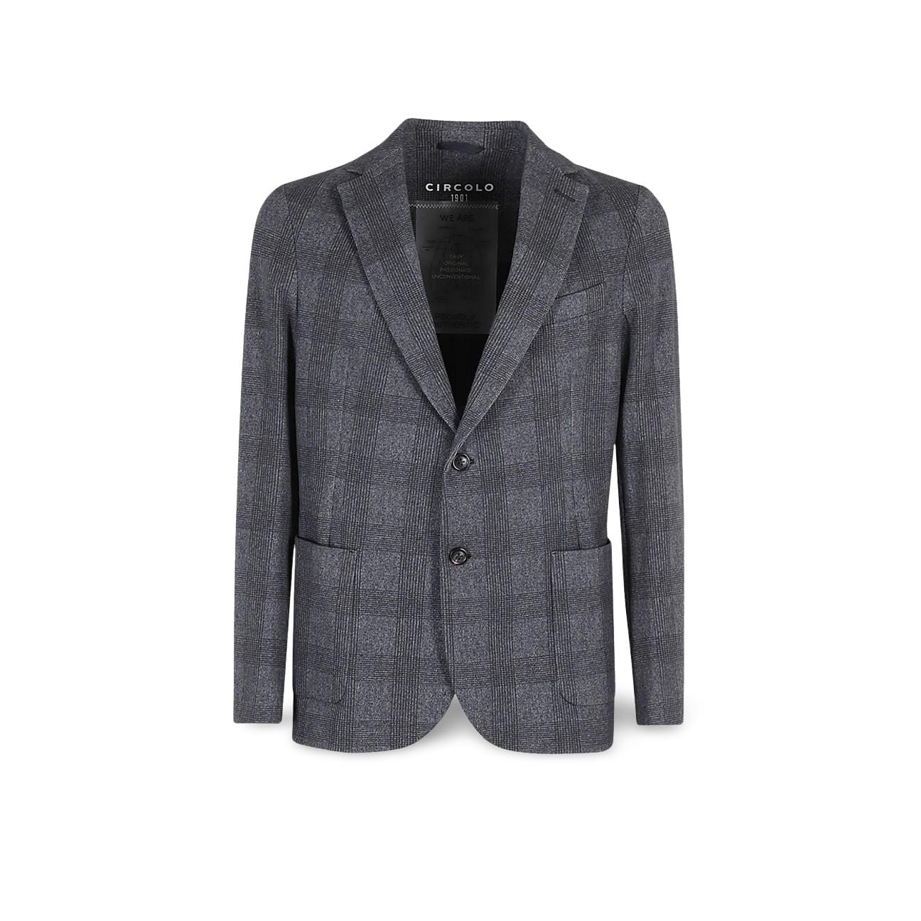 CIRCOLO1901 Giacca uomo in lana a quadri Blue