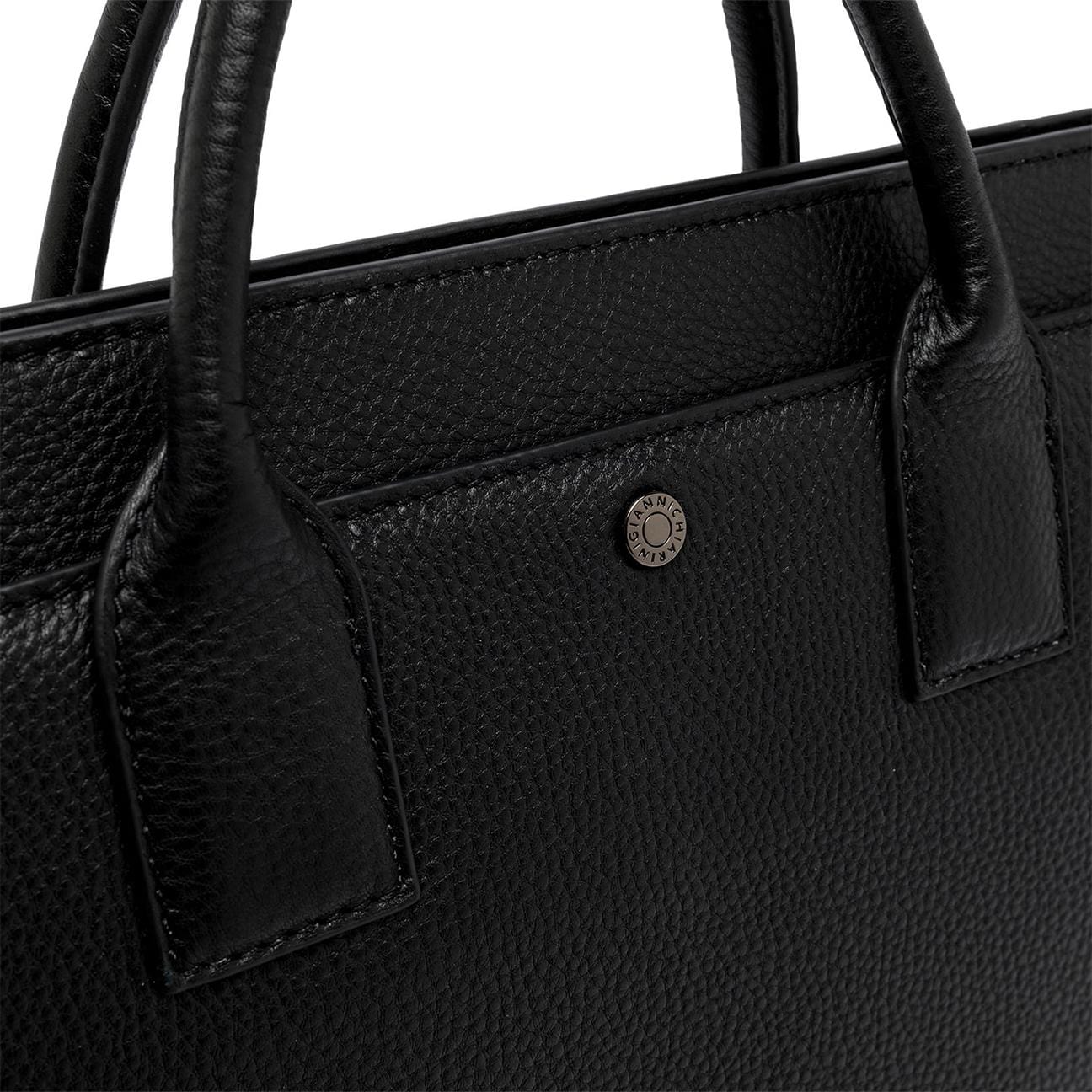GIANNI CHIARINI Borsa uomo in pelle martellata Nero