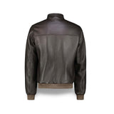 H.C.R. Giubbotto uomo in pelle foderato in panno Marrone