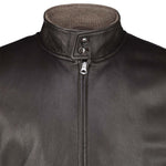 H.C.R. Giubbotto uomo in pelle foderato in panno Marrone