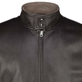 H.C.R. Giubbotto uomo in pelle foderato in panno Marrone