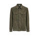 H.C.R. Overshirt uomo in suede Verde Militare