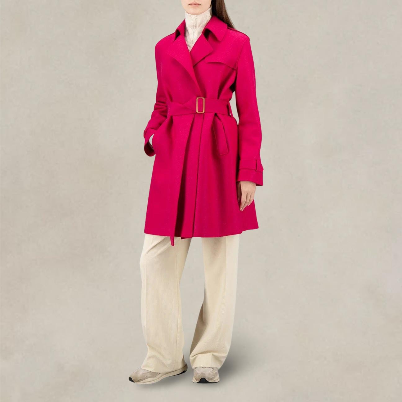 HARRIS WHARF LONDON Cappotto midi doppiopetto Fuxia