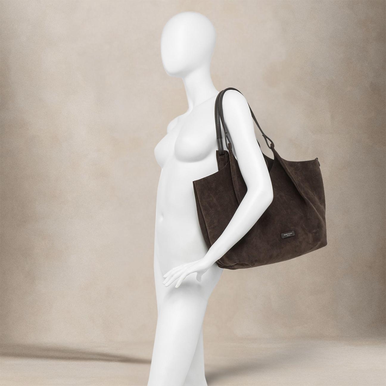 Borsa donna Dua in pelle scamosciata Cognac BS9780 CM PL 14283 GIANNI CHIARINI