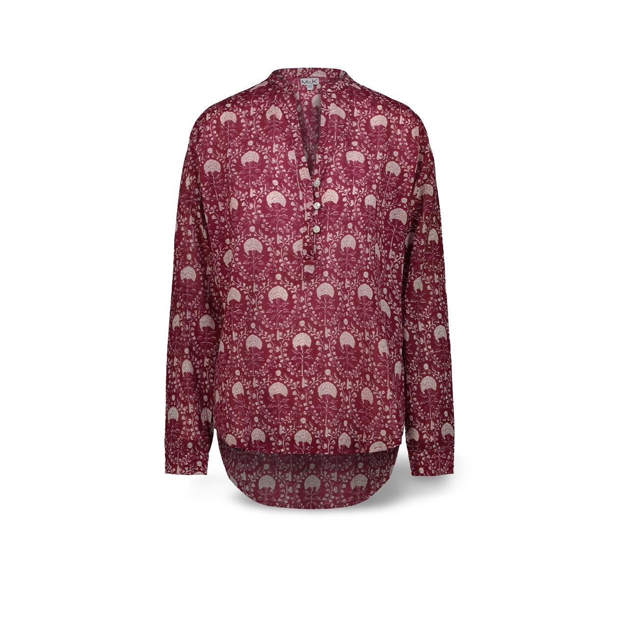 Camicia donna stampafloreale Rubino LEA 2406 MILK