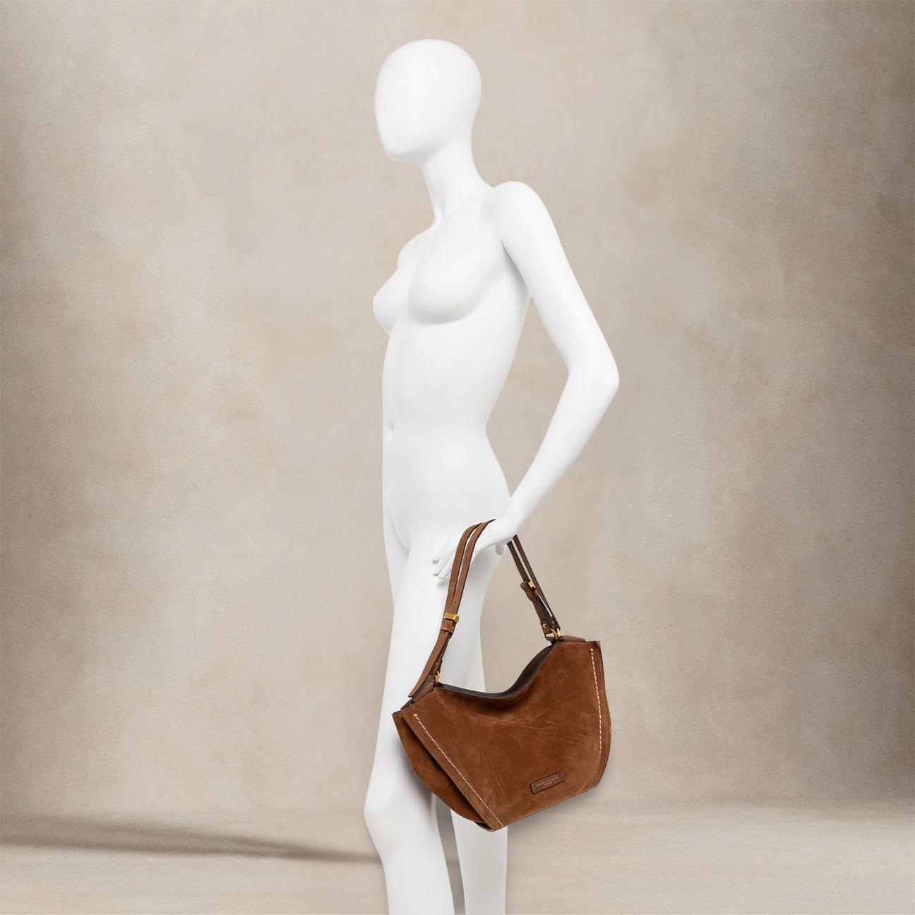 Borsa donna Bloom in pelle scamosciata Cognac BS12036 CM PL 099 GIANNI CHIARINI