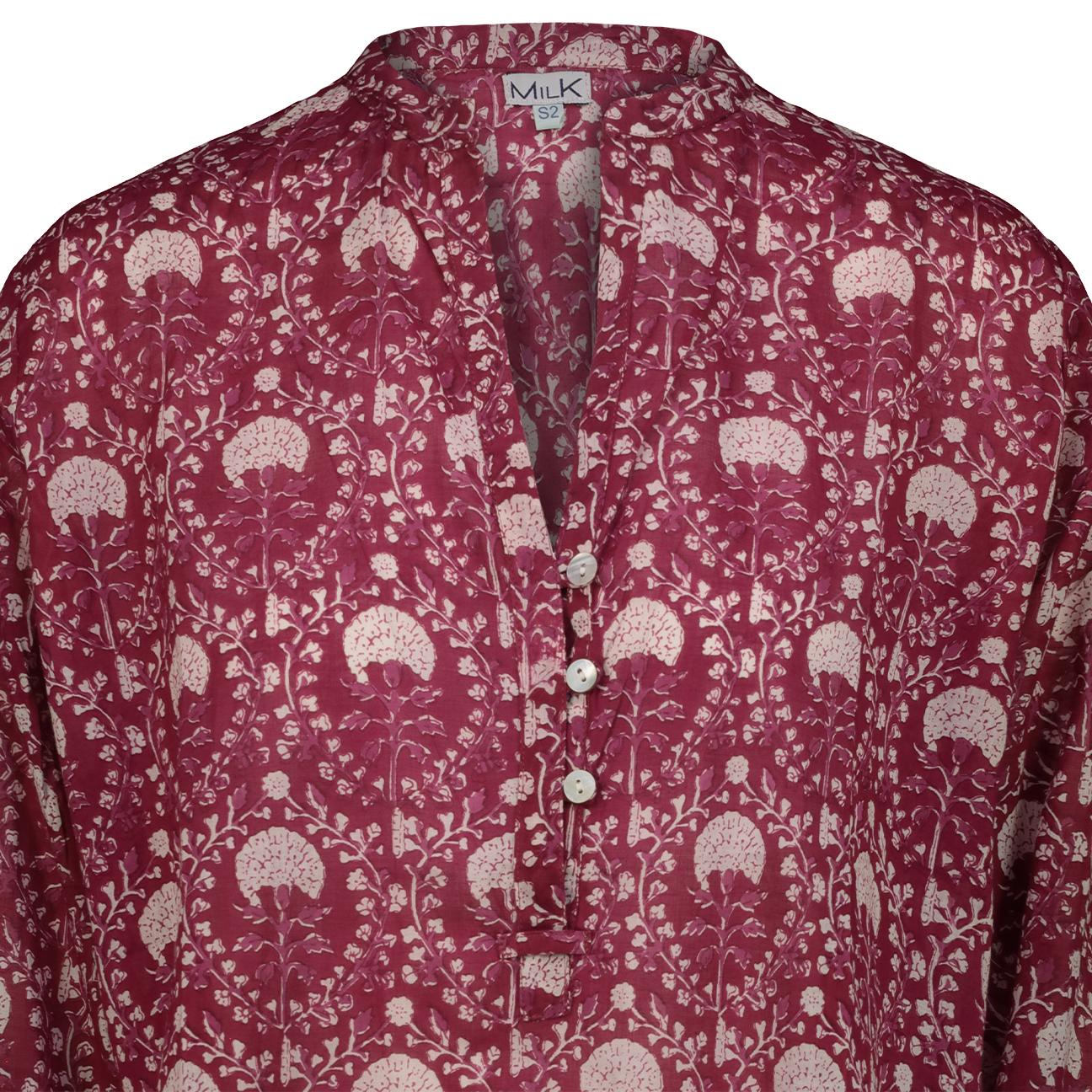 Camicia donna stampafloreale Rubino LEA 2406 MILK