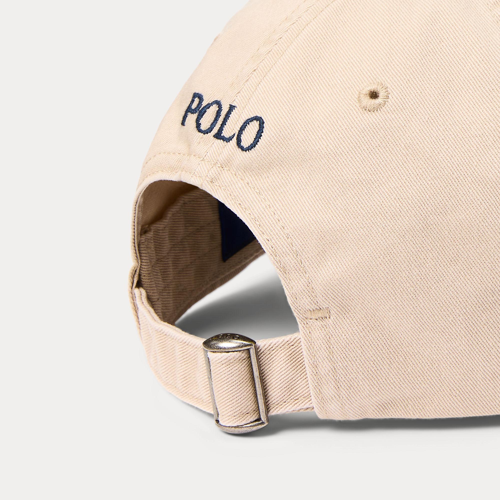 Cappellino da baseball in chino Sabbia 710548524005 NUBUCKRELAY BLUE POLO RALPH LAUREN