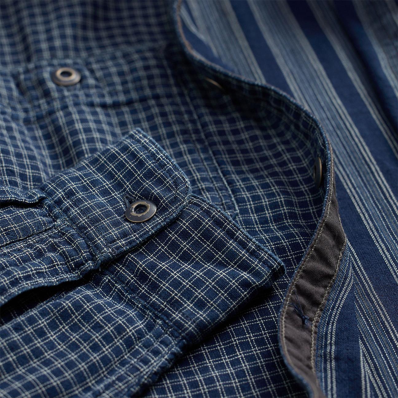 Camicia uomo Reversibile Indaco 782973896001 INDIGO CHECK STRIPE RRL