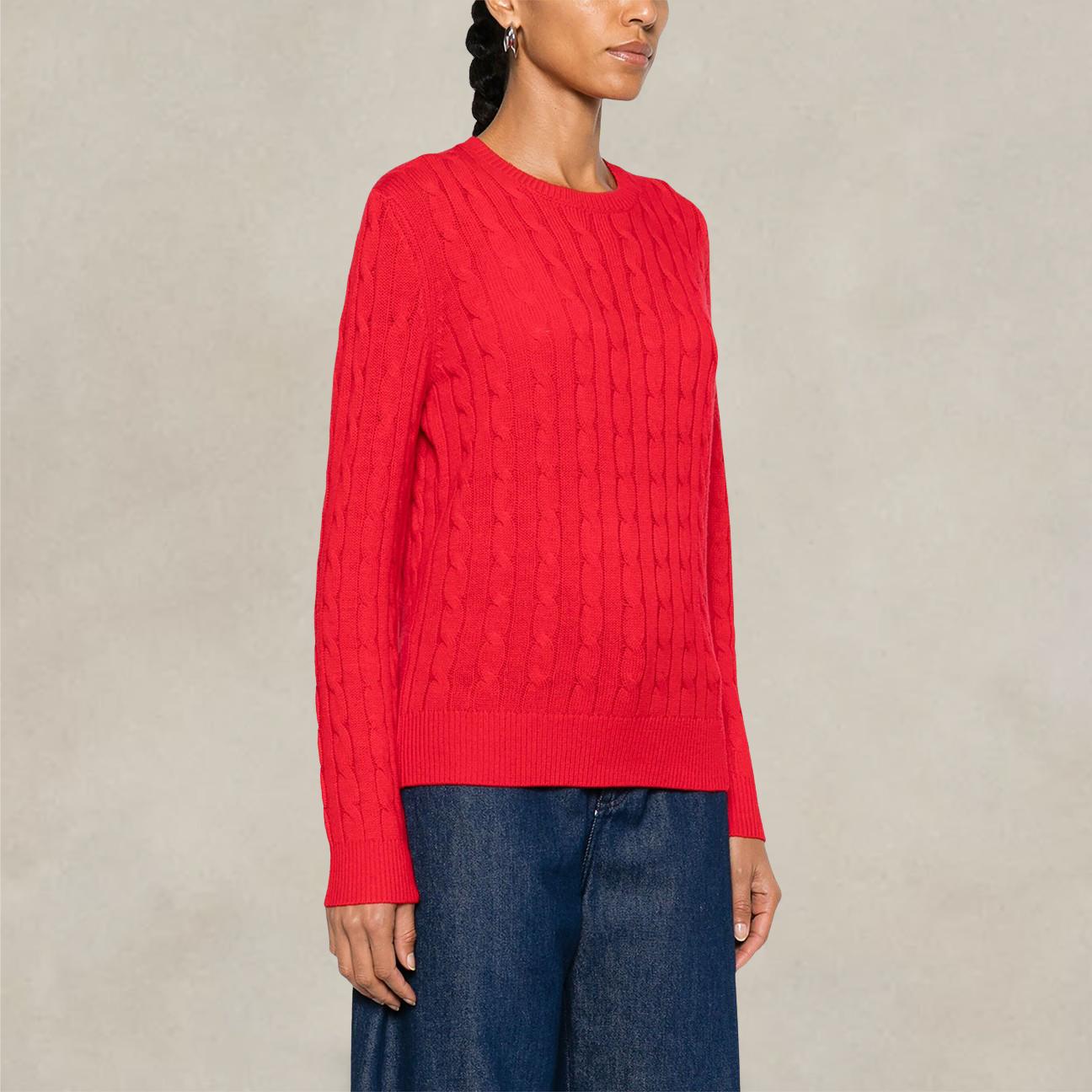 Maglione da donna a trecce Rosso SORBONNE TRICOT 41 MC2 SAINT BARTH