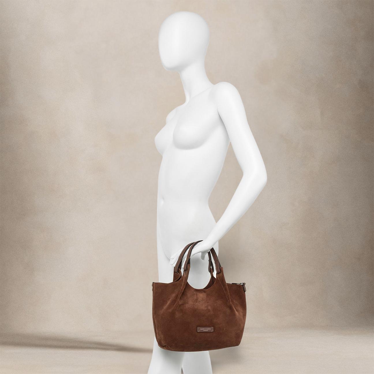 Borsa donna Dua in pelle scamosciata Cognac BS9779 CMPL 14283 GIANNI CHIARINI