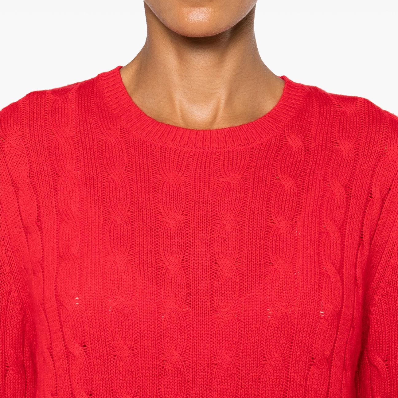 Maglione da donna a trecce Rosso SORBONNE TRICOT 41 MC2 SAINT BARTH