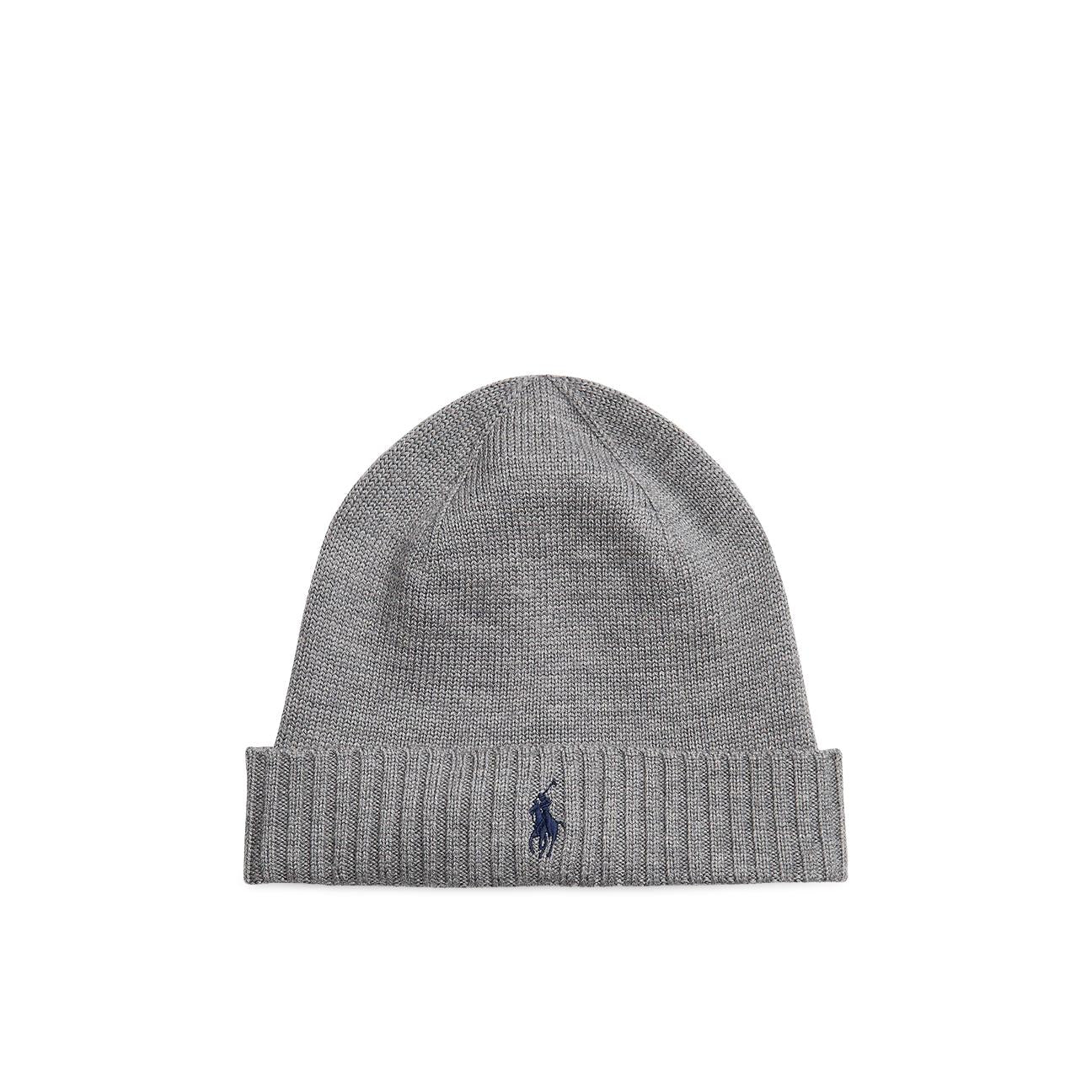 Berretto in lana con Pony Grigio 710886137 003 GREY HEATHER POLO RALPH LAUREN