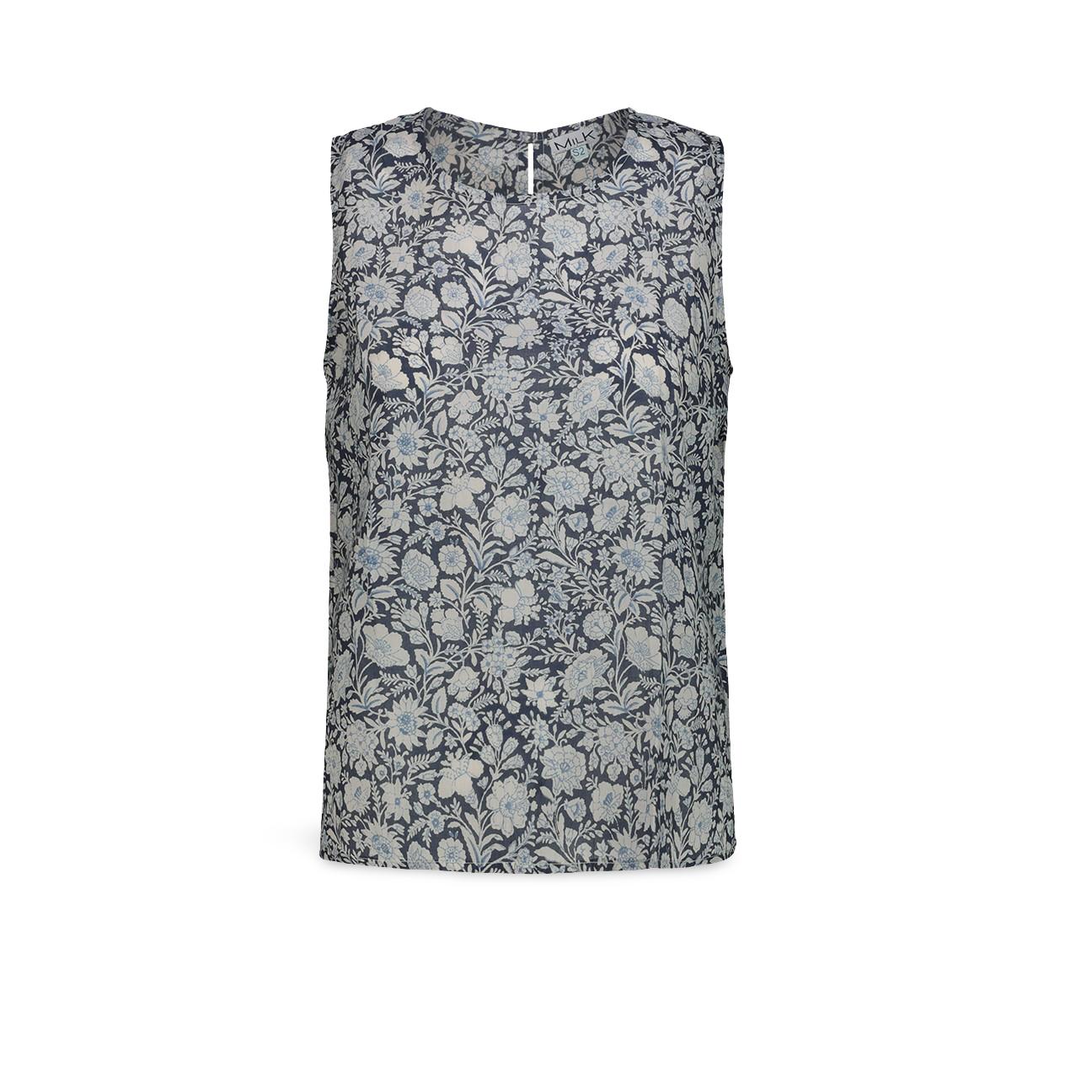 Top donna Senza Maniche in Cotone Azzurro MOMO TOP 2429 MILK