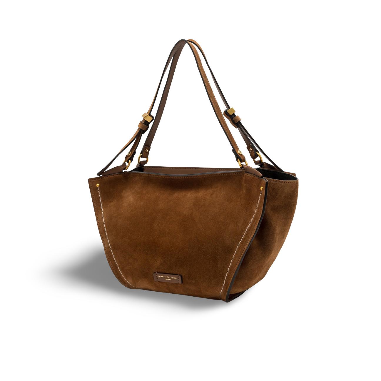 Borsa donna Bloom in pelle scamosciata Cognac BS12036 CM PL 099 GIANNI CHIARINI