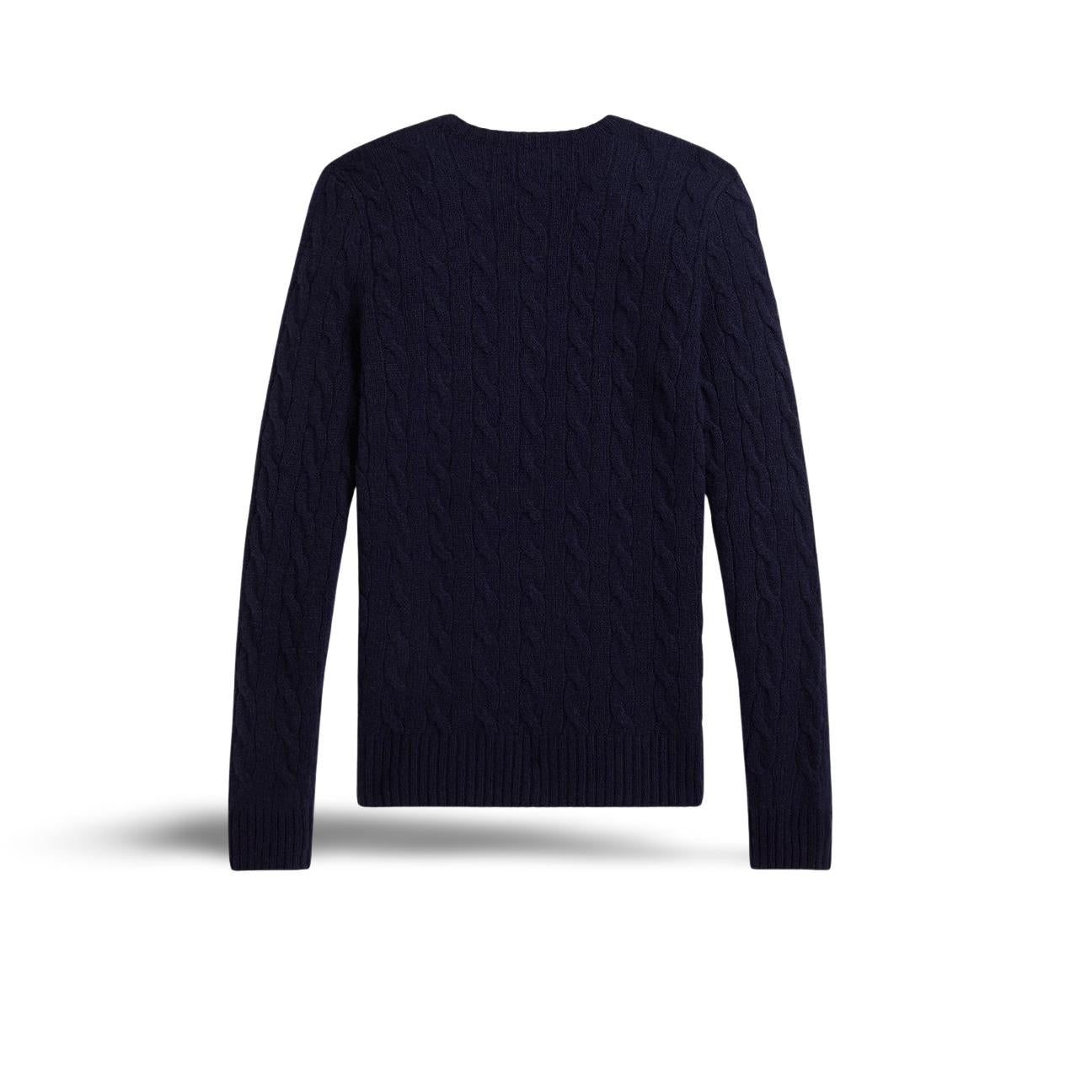 Maglia donna girocollo in lana e cashmere Blue 211971865003 HUNTER NAVY POLO RALPH LAUREN