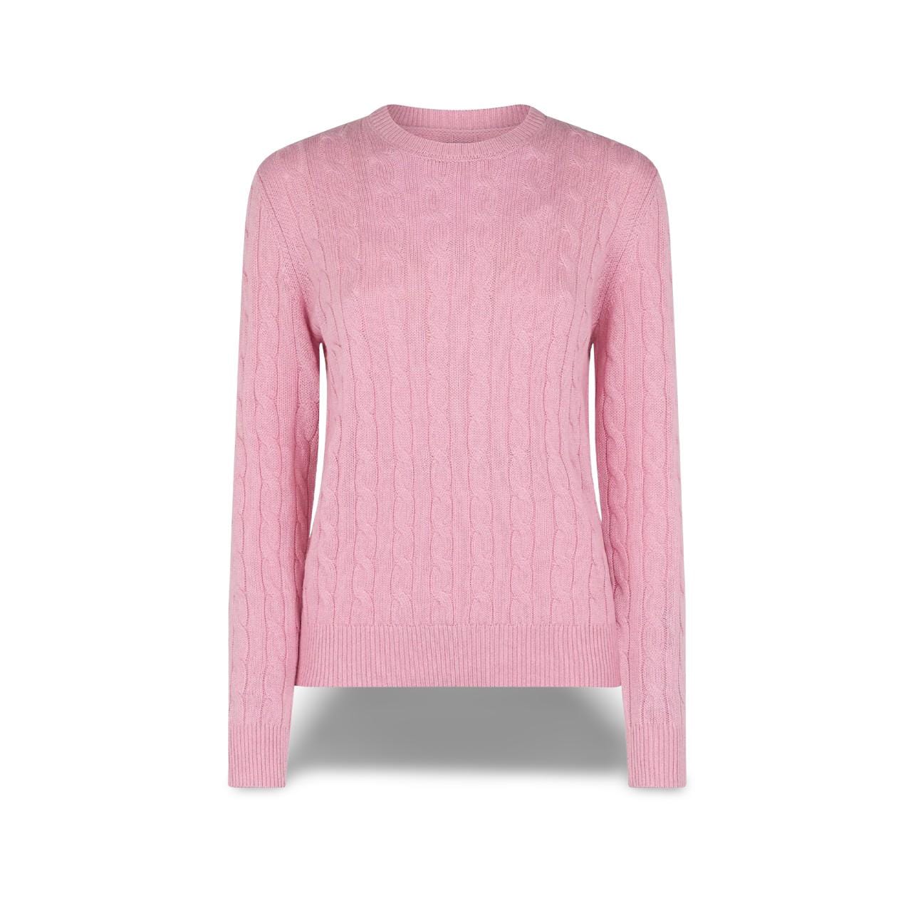 Maglione da donna a trecce Rosa SORBONNE TRICOT 23 MC2 SAINT BARTH