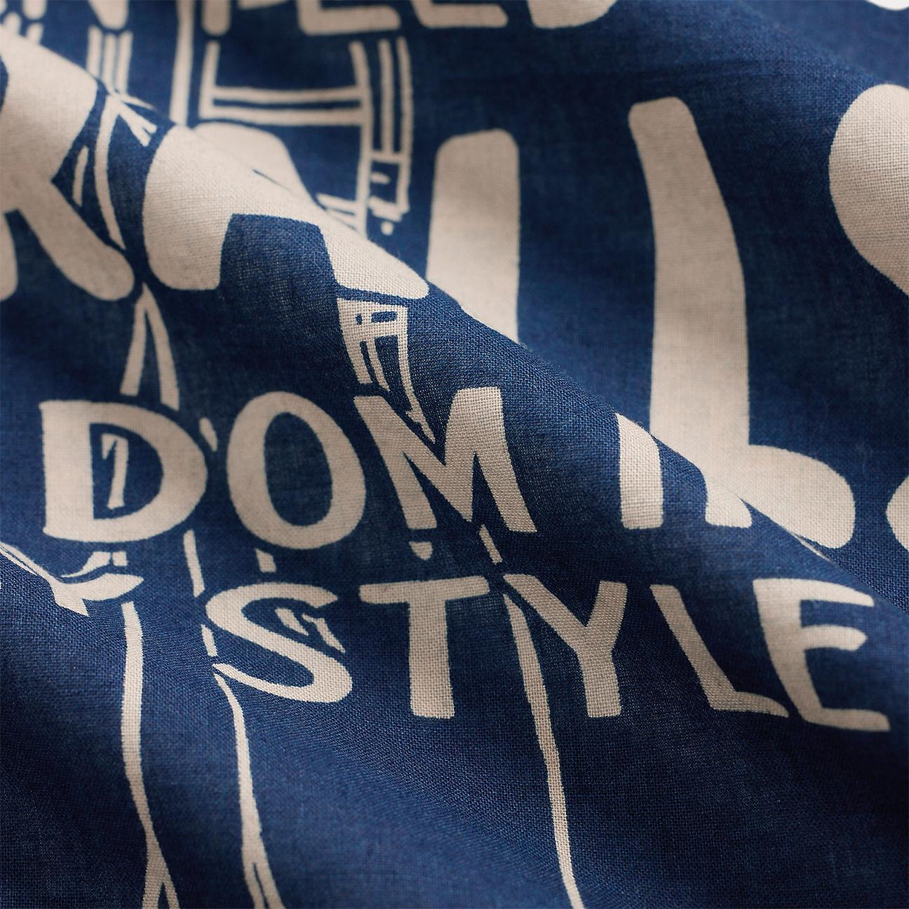 Bandana in cotone indaco con grafica Blue 417959851001 INDIGOCREAM RRL