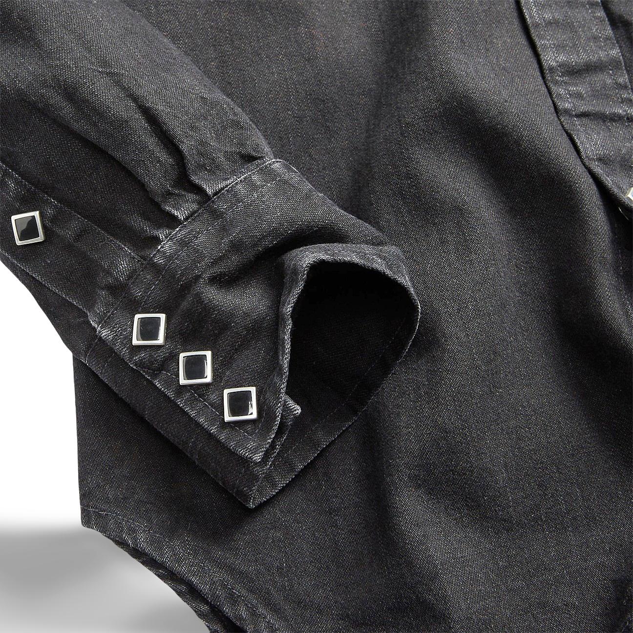 Camicia uomo western in denim Slim Fit Black 782911285001 BLACK RRL
