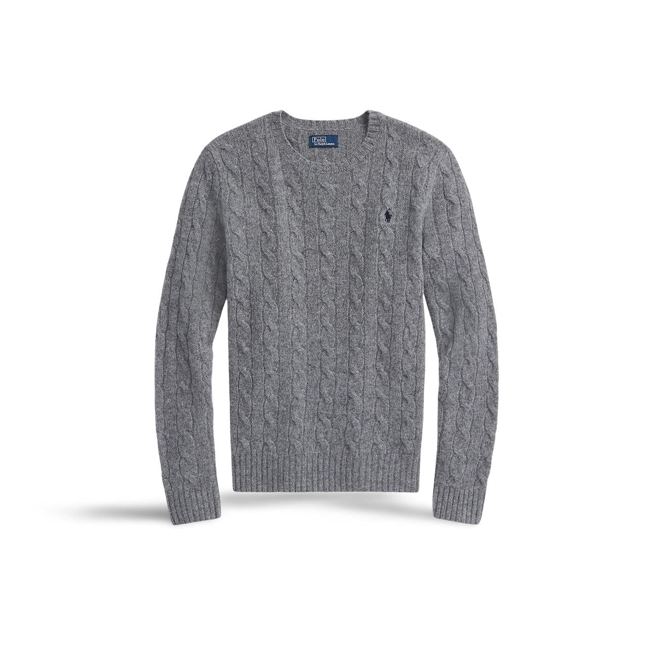 Maglia girocollo a trecce Grigio 211910421 013 GREY HEATHER POLO RALPH LAUREN