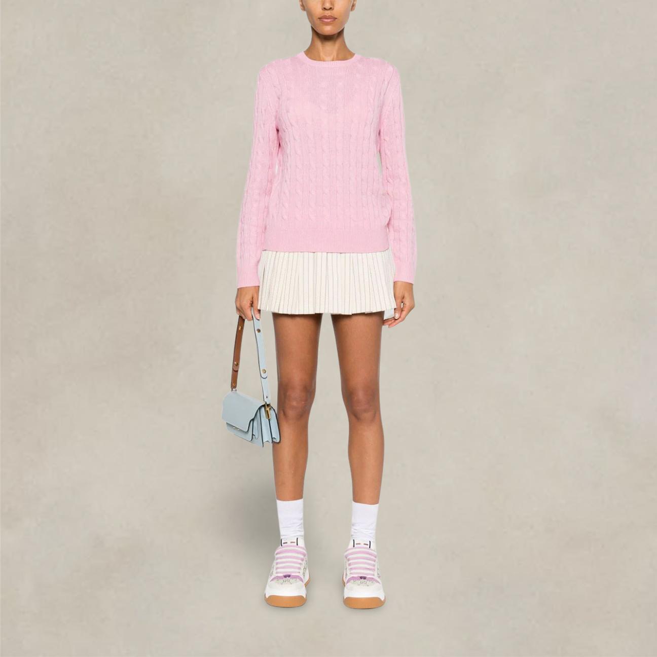 Maglione da donna a trecce Rosa SORBONNE TRICOT 23 MC2 SAINT BARTH