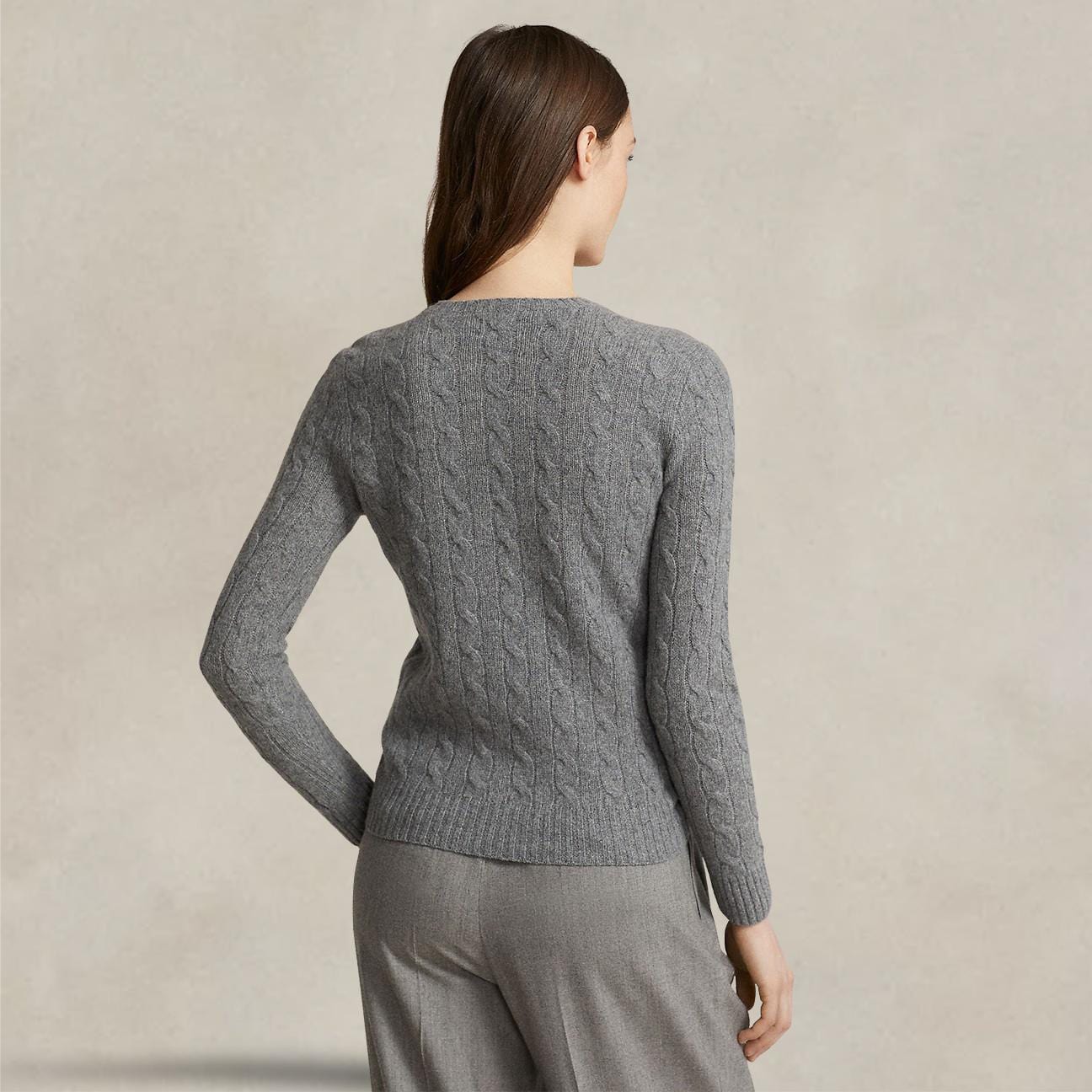 Maglia girocollo a trecce Grigio 211910421 013 GREY HEATHER POLO RALPH LAUREN