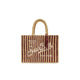MC2 SAINT BARTH Borsa Colette in rafia a righe Marrone