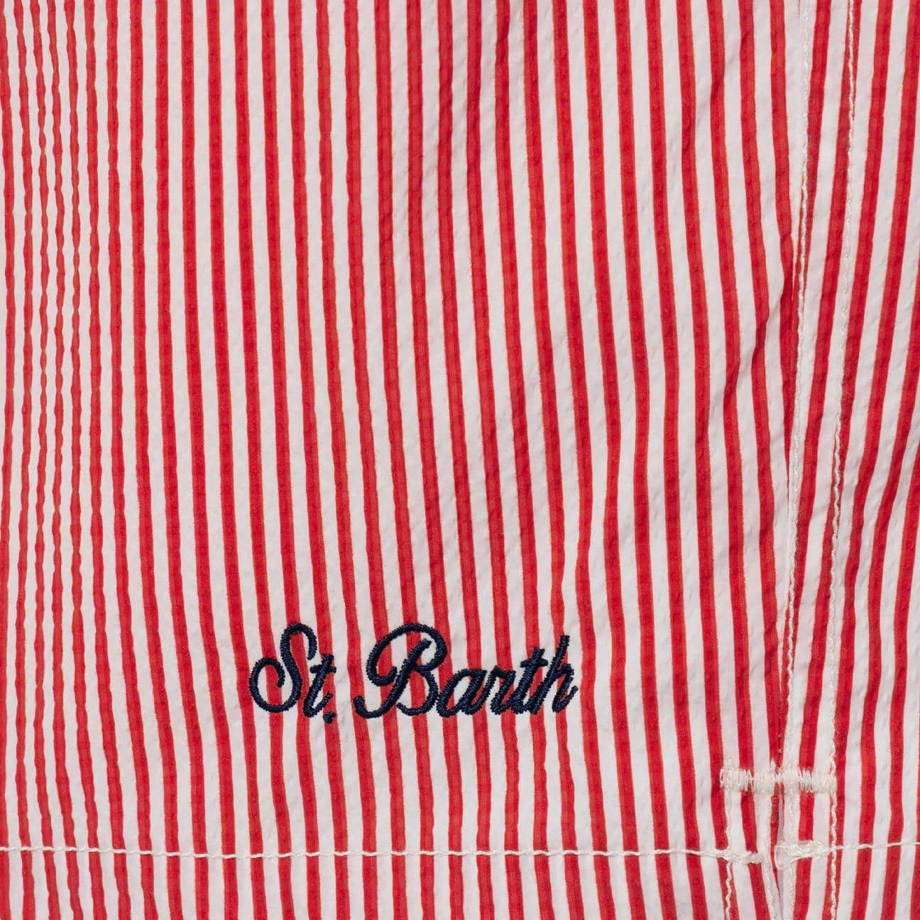 MC2 SAINT BARTH Costume mare uomo Patmos seersucker Stripes Rosso