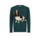 MC2 SAINT BARTH Maglione da uomo verde Airone con stampa basset hound