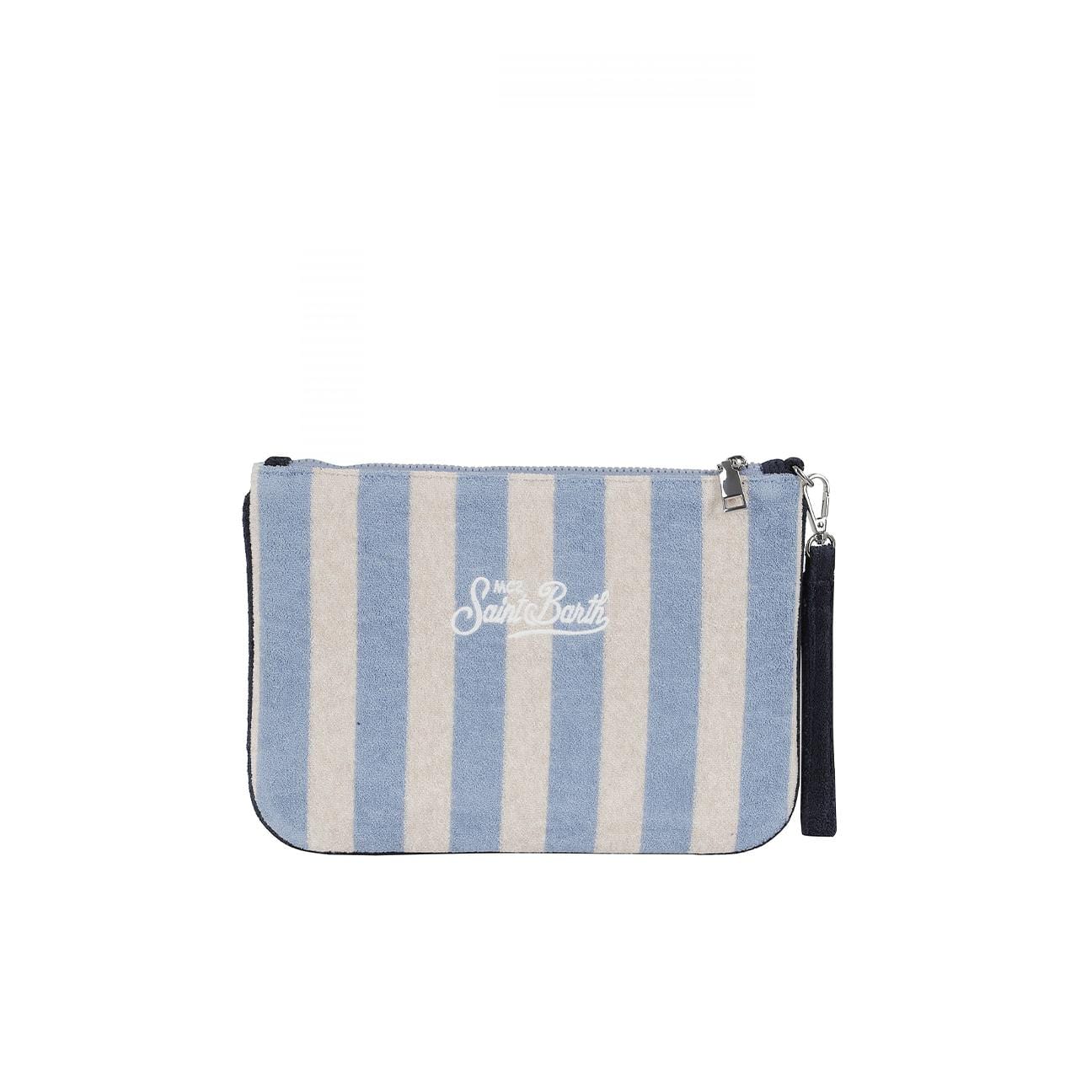 MC2 SAINT BARTH Pouch Parisienne sponge a righe Azzurro