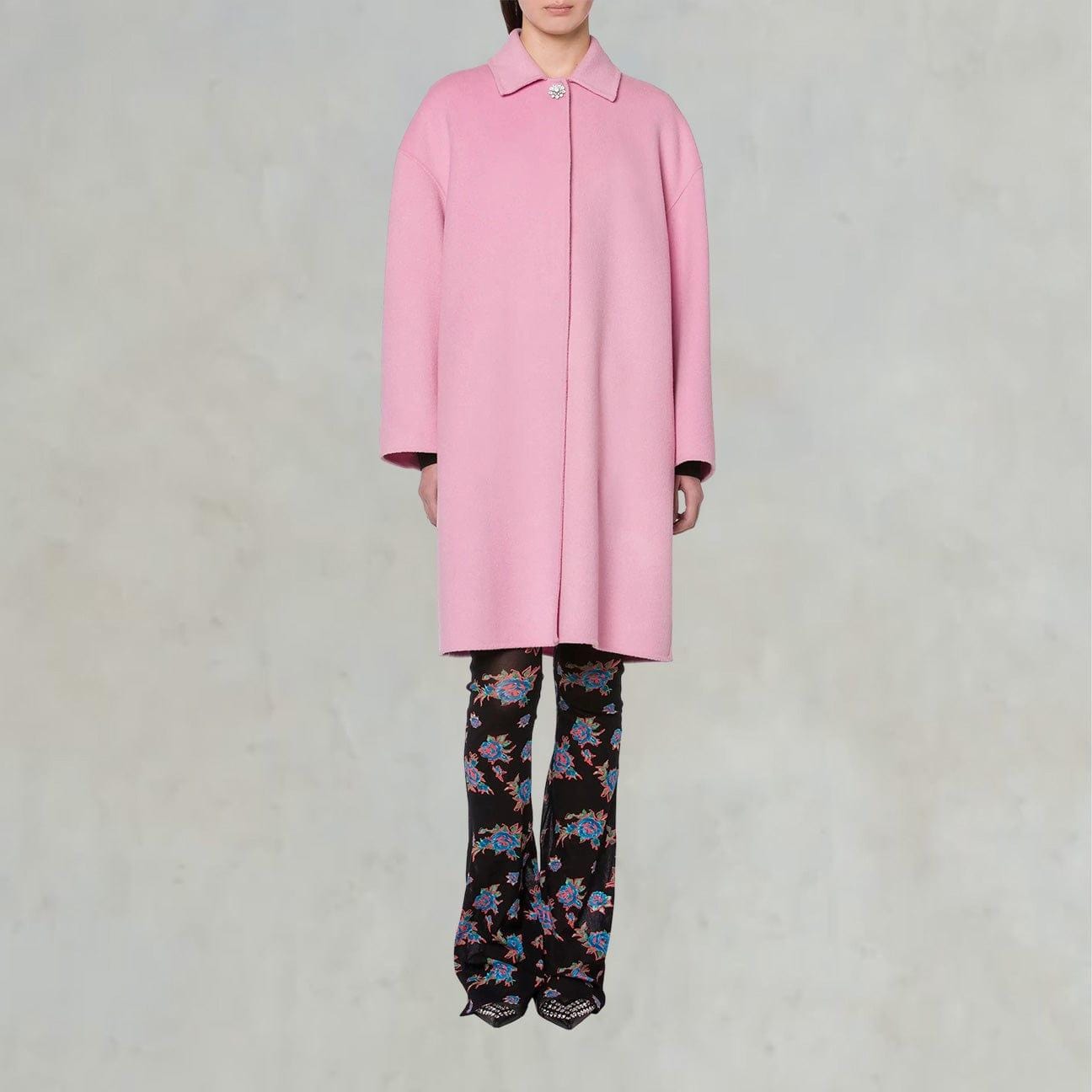 PHILOSOPHY Cappotto in lana double con bottone gioiello