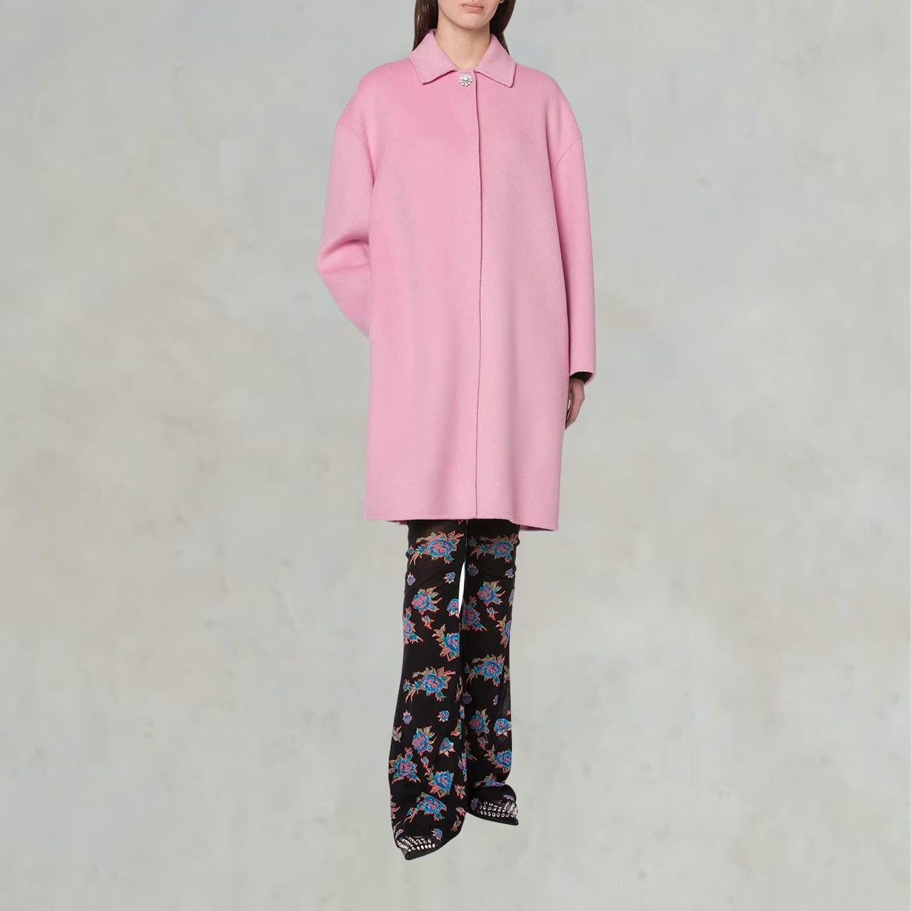 PHILOSOPHY Cappotto in lana double con bottone gioiello