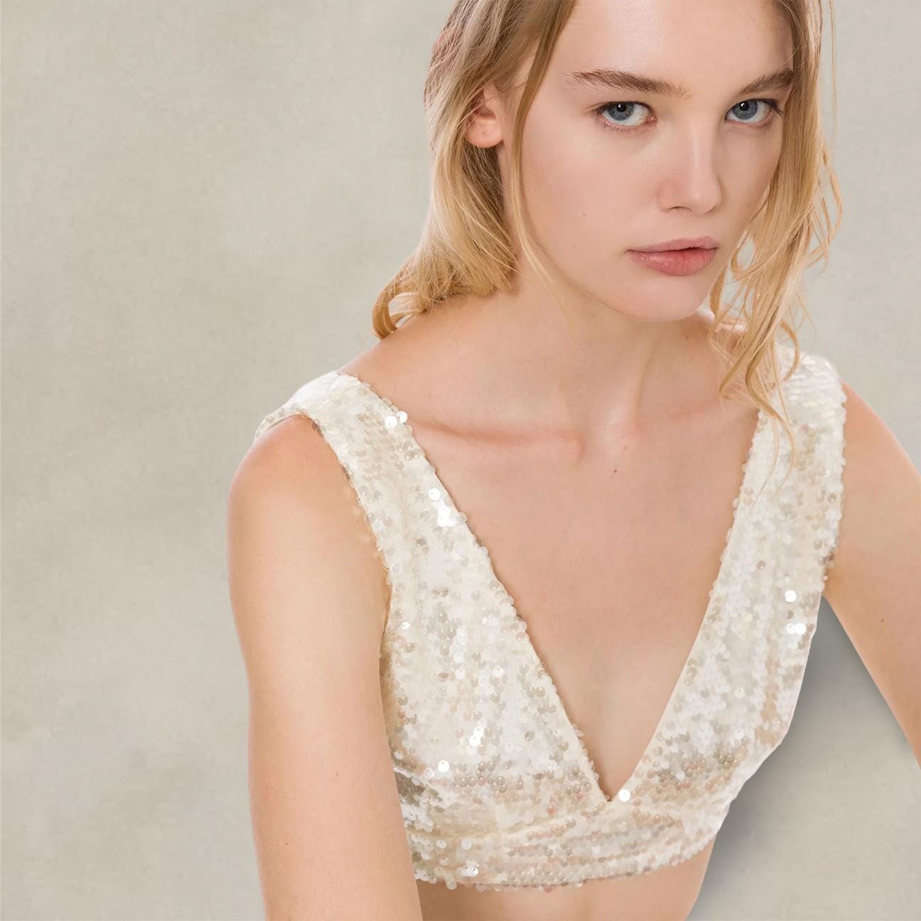 PHILOSOPHY Top in paillettes Avorio