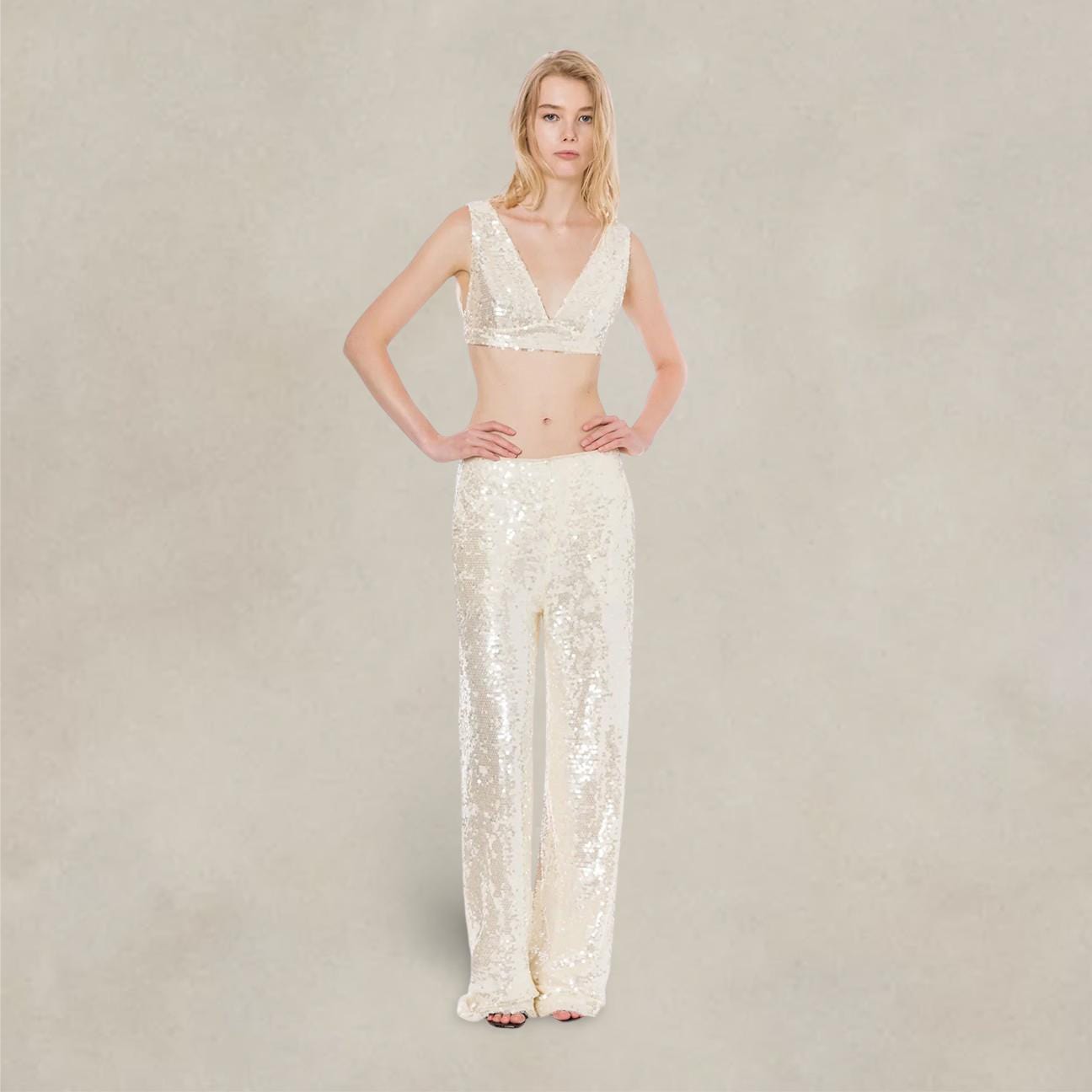 PHILOSOPHY Top in paillettes Avorio