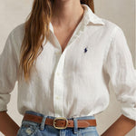 POLO RALPH LAUREN Camicia donna in lino Bianco