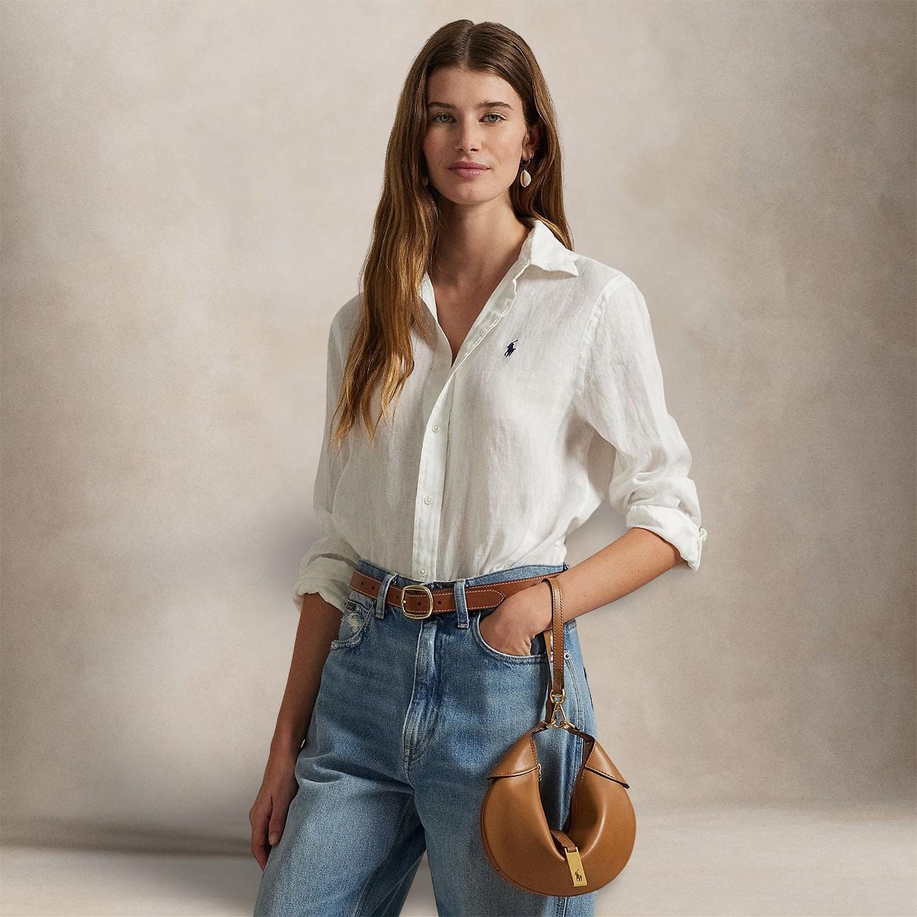 POLO RALPH LAUREN Camicia donna in lino Bianco