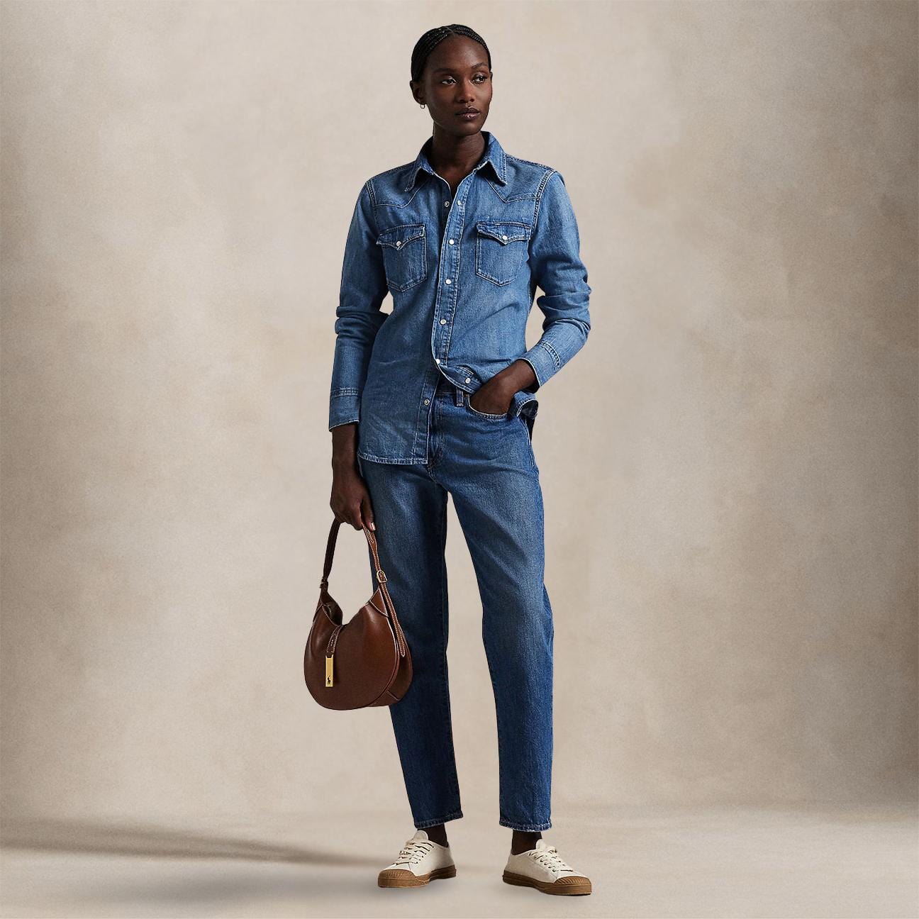 POLO RALPH LAUREN Camicia donna western in denim