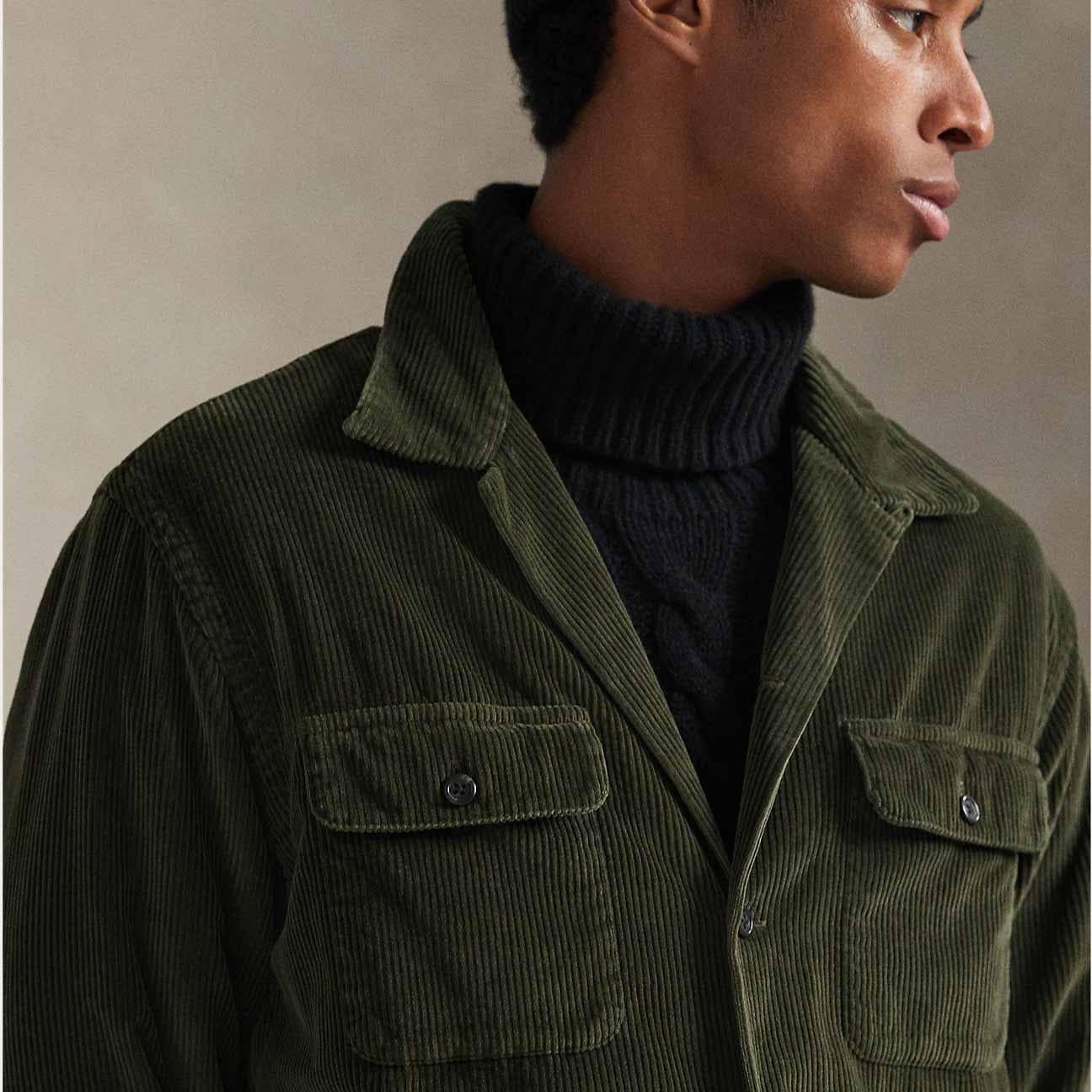 POLO RALPH LAUREN Camicia uomo work in velluto Verde