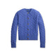 POLO RALPH LAUREN Cardigan donna in lana e cashmere Blue Heather