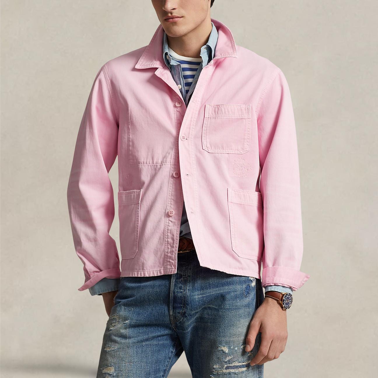 POLO RALPH LAUREN Giacca uomo utility Rosa
